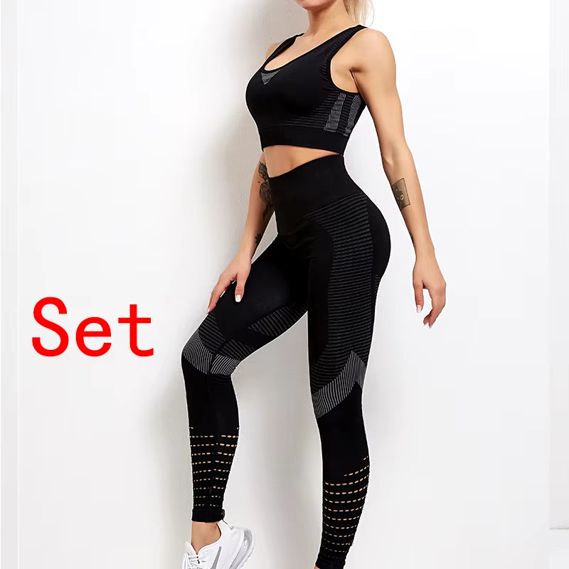 2021 New Gym Set Workout Clothes for Women Sports Bra and Leggings Suit Sports Wear Female Seamless Athletic Yoga Sets plus Size