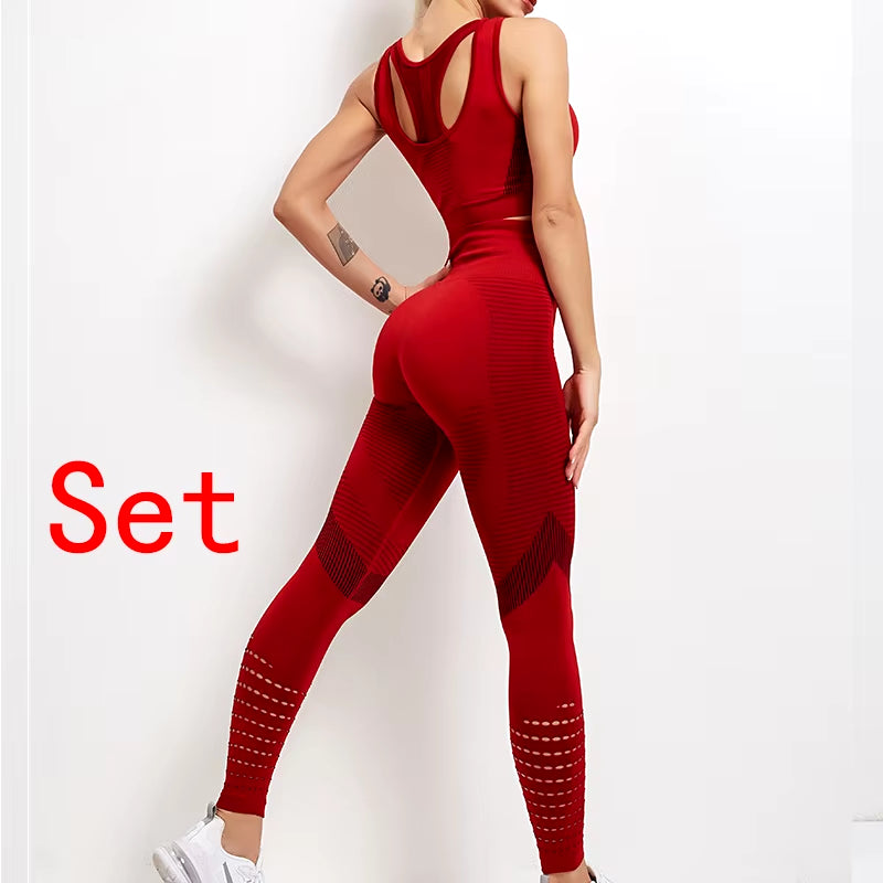 2021 New Gym Set Workout Clothes for Women Sports Bra and Leggings Suit Sports Wear Female Seamless Athletic Yoga Sets plus Size